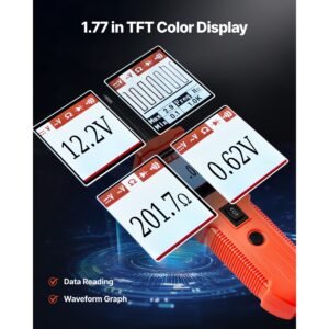 automotive circuit tester kit, 8 35 dcv power circuit probe tester with tft color display and lighting, 2 in 1 electrical automotive power tester probe with 19.7 ft / 6 m extension cable