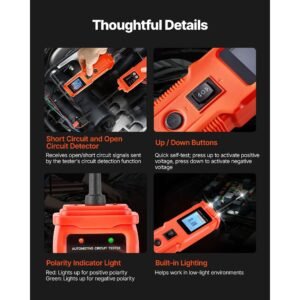 automotive circuit tester kit, 8 35 dcv power circuit probe tester with tft color display and lighting, 2 in 1 electrical automotive power tester probe with 19.7 ft / 6 m extension cable