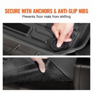 automotive floor mats, fits for honda cr v (hybrid models) 2017 2022, 3 pcs front and 2nd row liners, all weather custom fit tpe vehicle floor mats, easy to clean floor liners for suv, black
