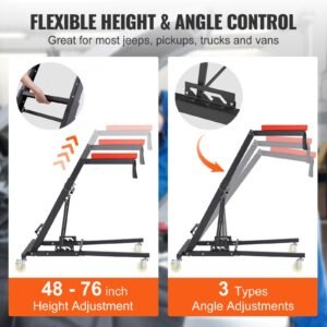 Automotive Top Creeper, with Adjustable Height 48" to 76", 400 LBS Capacity High Creeper, 4 Swivel Caster Wheels, Heavy Duty Creeper for Auto Repair and Maintenance