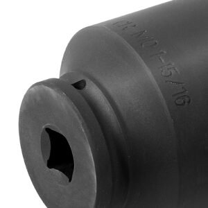 axle nut impact socket set, 1/2" drive 6 point 4 piece sae spindle nut socket set, cr mo heat treated large socket set with storage case, for auto repair, removing or installing axle nuts