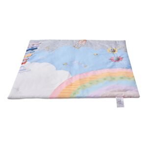 baby play gym mat, tummy time mat with 6 sensory toys, baby activity mat with light up musical rocket toy for 0 18 month newborn infant, baby essential gift for sensory & motor skill development