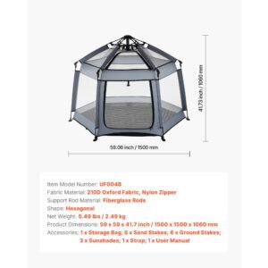 baby playpen, pop up toddler playpen with canopy, indoor & outdoor portable play yard for babies toddlers with upf 50+ sunshades & travel bag for home park beach, foldable and lightweight