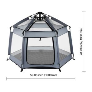 baby playpen, pop up toddler playpen with canopy, indoor & outdoor portable play yard for babies toddlers with upf 50+ sunshades & travel bag for home park beach, foldable and lightweight