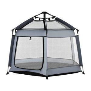 baby playpen, pop up toddler playpen with canopy, indoor & outdoor portable play yard for babies toddlers with upf 50+ sunshades & travel bag for home park beach, foldable and lightweight