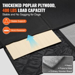 back seat extender, dog car seat cover for back seat bed with mesh window and storage pocket, supports 400lbs dog hammock for car dog car bed 57.4"x30.3" for truck