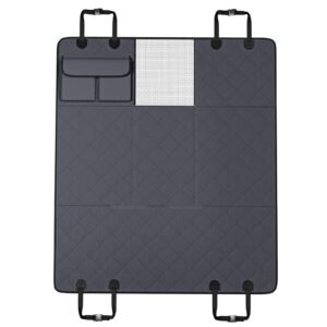 Back Seat Extender for Dogs,Dog Hammock for Car Back seat,Waterproof Hard Bottom Dog Car Seat Cover for Back Seat 54"x24",Supports 400lbs with Mesh Window and Storage Pocket for Car, SUV