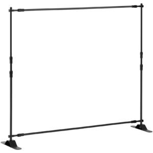 backdrop banner stand 8 x 8 ft adjustable heavy duty background stand with 1 carrying bag, backdrop stand for parties wedding photo booth trade show