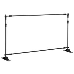 backdrop banner stand 8 x 8 ft adjustable heavy duty background stand with 1 carrying bag, backdrop stand for parties wedding photo booth trade show