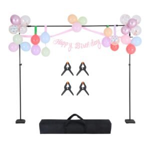 Backdrop Stand, 8.5 x 10 ft Adjustable Photo Backdrop Stand Kit, Portable Background Backdrop Stand with 7 Crossbars, Heavy Duty Projector Screen Stand, for Wedding, Photo Video Studio & Party
