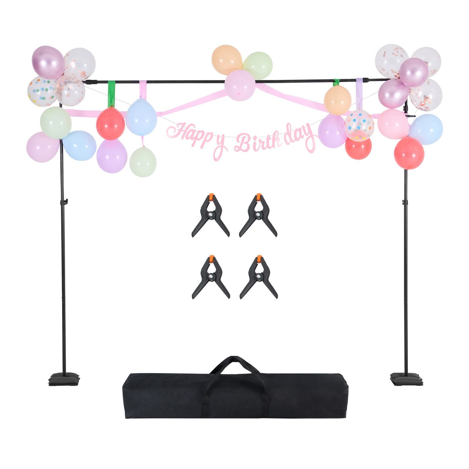 backdrop stand, 8.5 x 10 ft adjustable photo backdrop stand kit, portable background backdrop stand with 7 crossbars, heavy duty projector screen stand, for wedding, photo video studio & party