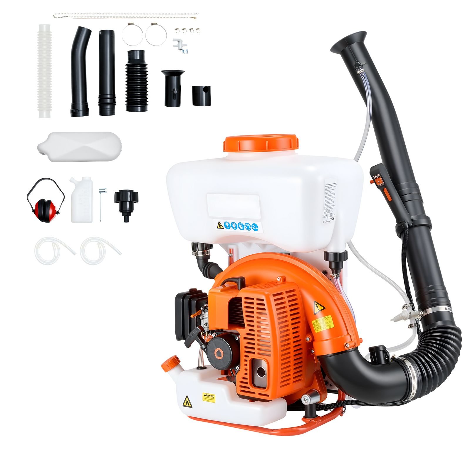 backpack fogger sprayer, 63cc 3hp engine, gas powered fogger sprayer with 4 gallon tank, powder and liquid mister duster system for effective fleas ticks critters control, gardening & farming