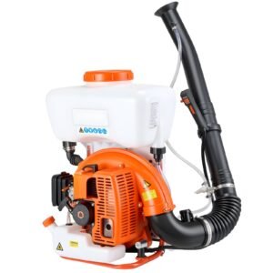 backpack fogger sprayer, 63cc 3hp engine, gas powered fogger sprayer with 4 gallon tank, powder and liquid mister duster system for effective fleas ticks critters control, gardening & farming