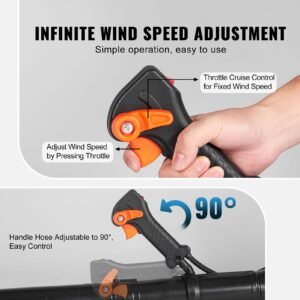 backpack leaf blower, 52cc 2 cycle leaf blower with 1.37l fuel tank, 480cfm air volume 175mph speed, ideal for lawn care, leaf cleaning, and snow removal