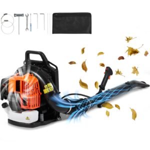 backpack leaf blower 62cc 2 cycle gas leaf blower 1110cfm air volume