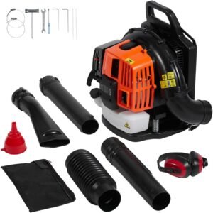 Backpack Leaf Blower 62CC 2-Cycle Gas Leaf Blower 1110CFM Air Volume