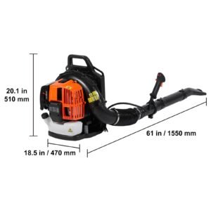 backpack leaf blower 62cc 2 cycle gas leaf blower 1110cfm air volume