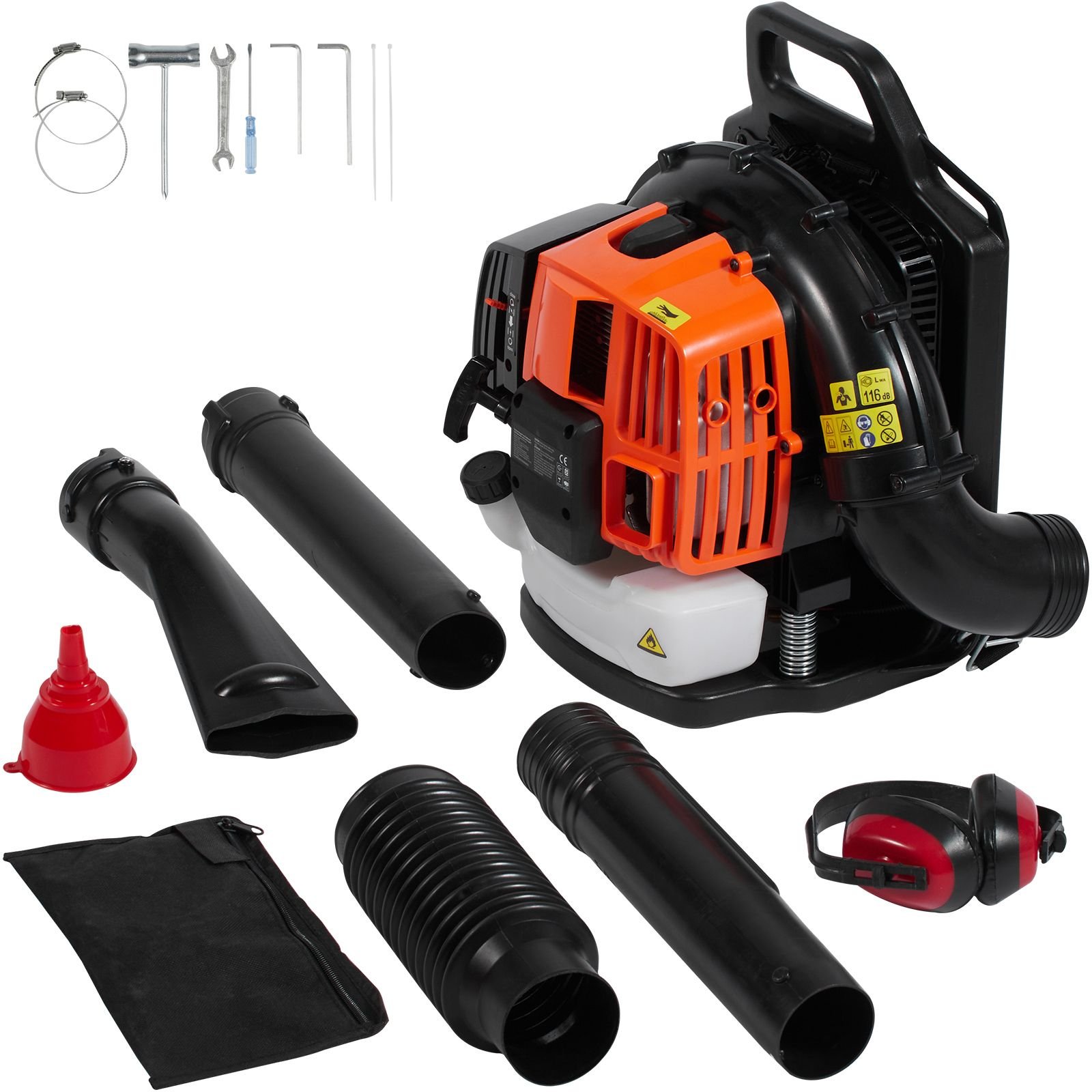backpack leaf blower 62cc 2 cycle gas leaf blower 1110cfm air volume