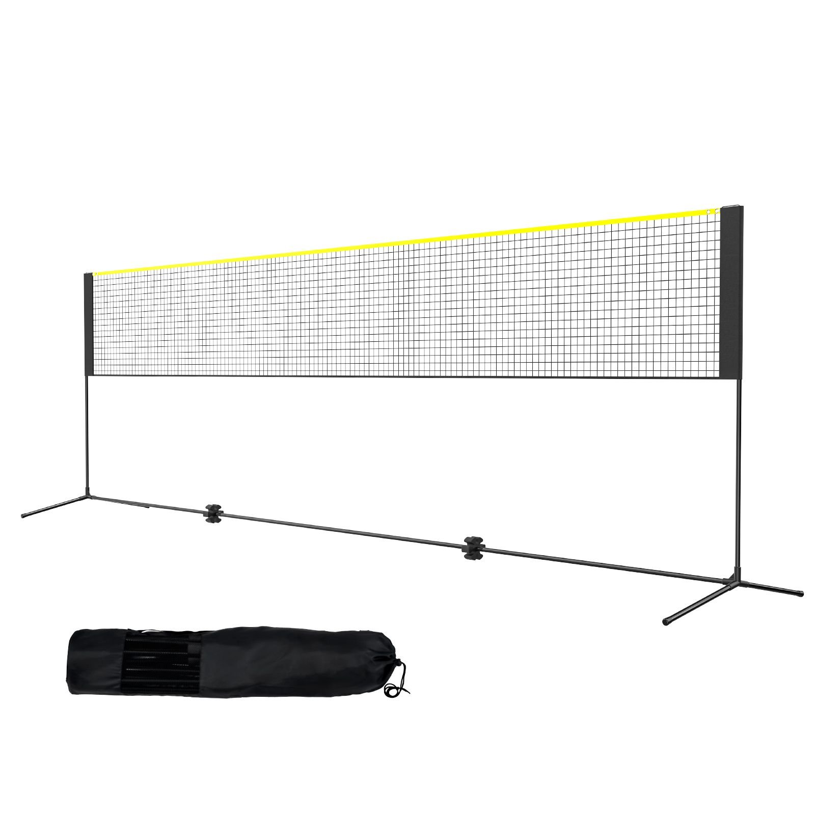 badminton net, height adjustable volleyball net, 17ft wide foldable pickleball net, portable easy setup tennis net set with poles, stand and carry bag, for kids backyard game indoor outdoor use