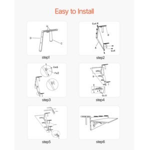 balcony hanging table, 12 x 59 in folding balcony railing table, outdoor balcony bar table for railings, 50 lbs loading, fit railing from 1" to 5.9", serving table for patio & deck