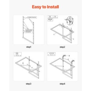 balcony hanging table, 19 x 24 in metal folding balcony railing table, outdoor balcony bar table for railings, 5 level adjustable, fit railing from 1" to 4.7", serving table for patio & deck