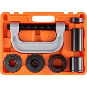 ball joint press kit, 10 pcstool kit, c press ball joint remove and install tools, for most 2wd and 4wd cars, heavy duty ball joint repair kit for automotive repairing