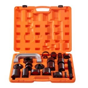 Ball Joint Press Kit, 25 pcsTool Kit, C-press Ball joint Remove and Install Tools, for Most 2WD and 4WD Cars, Heavy Duty Ball Joint Repair Kit for Automotive Repairing