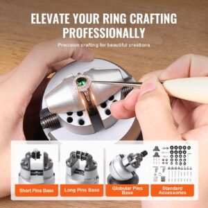 ball vise, 3" engraving setting tool, 360° rotation engraving block vise, 70 pcs attachment jewelry engraving block tools standard block for gemstone inlay and small scale engraving
