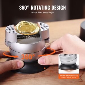 ball vise, 3" engraving setting tool, 360° rotation engraving block vise, 70 pcs attachment jewelry engraving block tools standard block for gemstone inlay and small scale engraving