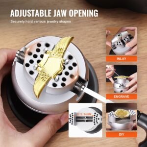 ball vise, 3" engraving setting tool, 360° rotation engraving block vise, 70 pcs attachment jewelry engraving block tools standard block for gemstone inlay and small scale engraving