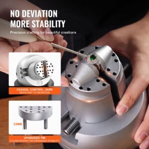 ball vise, 5" engraving setting tool, 360° rotation engraving block vise, 35 pcs attachment jewelry engraving block tools standard block for gemstone inlay and small scale engraving