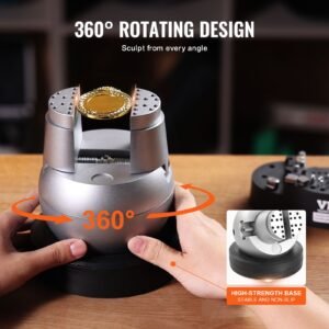 ball vise, 5" engraving setting tool, 360° rotation engraving block vise, 35 pcs attachment jewelry engraving block tools standard block for gemstone inlay and small scale engraving
