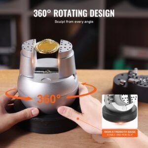 ball vise, 5" engraving setting tool, 360° rotation engraving block vise, 69 pcs attachment jewelry engraving block tools standard block for gemstone inlay and small scale engraving