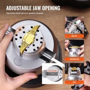 ball vise, 5" engraving setting tool, 360° rotation engraving block vise, 69 pcs attachment jewelry engraving block tools standard block for gemstone inlay and small scale engraving