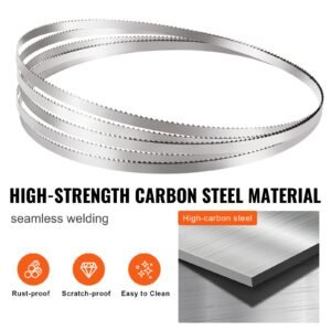 band saw blade, 51.2x0.63x0.02 inch, 5 pcs/pack meat bandsaw blades for replacement, carbon steel blade, meat cutting blade wrapped by rust proof paper, fit for commercial bone saw machines