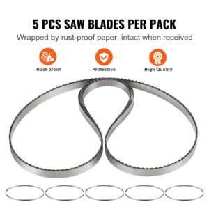 band saw blade, 51.2x0.63x0.02 inch, 5 pcs/pack meat bandsaw blades for replacement, carbon steel blade, meat cutting blade wrapped by rust proof paper, fit for commercial bone saw machines