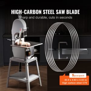 band saw blade, 83.5x0.63x0.02 inch, 5 pcs/pack meat bandsaw blades for replacement, carbon steel blade, meat cutting blade wrapped by rust proof paper, fit for commercial bone saw machines