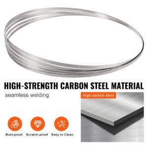 band saw blade, 83.5x0.63x0.02 inch, 5 pcs/pack meat bandsaw blades for replacement, carbon steel blade, meat cutting blade wrapped by rust proof paper, fit for commercial bone saw machines