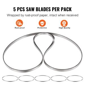 band saw blade, 83.5x0.63x0.02 inch, 5 pcs/pack meat bandsaw blades for replacement, carbon steel blade, meat cutting blade wrapped by rust proof paper, fit for commercial bone saw machines