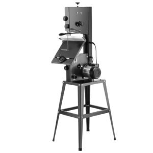 band saw with stand, 9.65 inch, 560&1100 rpm two speed benchtop bandsaw, 370w 1/2hp motor 6'' cutting height 72.13'' sawblade length, with fence and miter gauge, for woodworking aluminum plastic