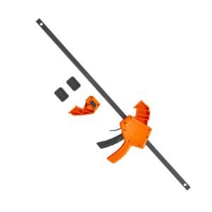 bar clamps for woodworking, 2 pack 24" one handed clamp/spreader, quick change f clamp with 300 lbs load limit, high strength plastic and carbon steel, wood clamps for woodworking metal working