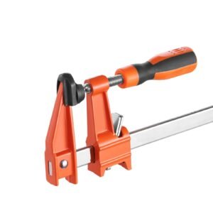 bar clamps for woodworking, 2 pack 36" clamp, quick change f clamp with 600 lbs load limit, 2.5" throat depth, cast iron and carbon steel, wood clamps for woodworking metal working