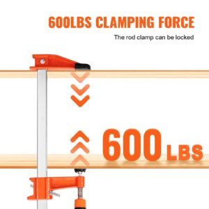 bar clamps for woodworking, 2 pack 36" clamp, quick change f clamp with 600 lbs load limit, 2.5" throat depth, cast iron and carbon steel, wood clamps for woodworking metal working
