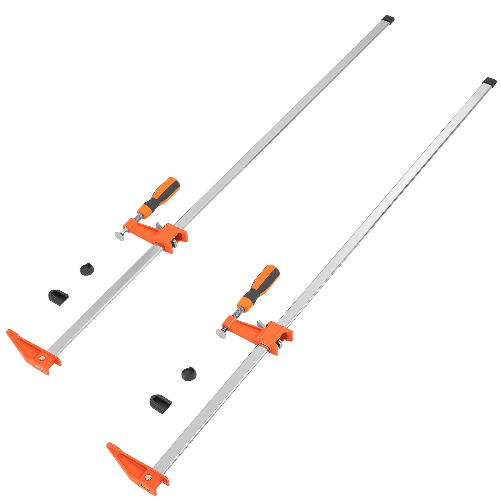 bar clamps for woodworking, 2 pack 36" clamp, quick change f clamp with 600 lbs load limit, 2.5" throat depth, cast iron and carbon steel, wood clamps for woodworking metal working