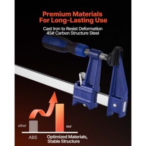 bar clamps for woodworking, 4 pack 36 inch opening, lockable f clamp with 600 lbs load limit, 2 1/2 inch depth, cast iron and carbon steel, easy to use, wood clamps for woodworking metal working