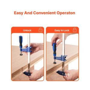 bar clamps for woodworking, 4 pack 36 inch opening, lockable f clamp with 600 lbs load limit, 2 1/2 inch depth, cast iron and carbon steel, easy to use, wood clamps for woodworking metal working