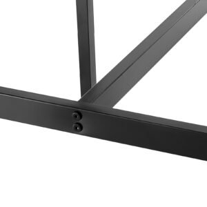 bar table, sturdy metal frame high top pub table, small kitchen dining, cocktail coffee counter bar height desk, easy to assemble, 24x24x36 in, for living room party, rustic brown and black