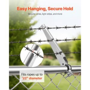 barbed wire arm, 10 packs 14.8 in fence post extender for 1.3" to 1.5" chain link fences, u bracket design, galvanized steel fence height extender, protect privacy and prevent pets jumping off