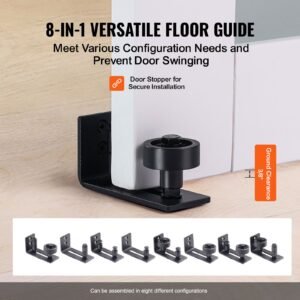barn door and hardware kit, 36" x 84" wood and glass sliding barn door, smoothly and quietly, barn door kit with 8 in 1 floor guide and door handle, spruce wood slab and frosted glass