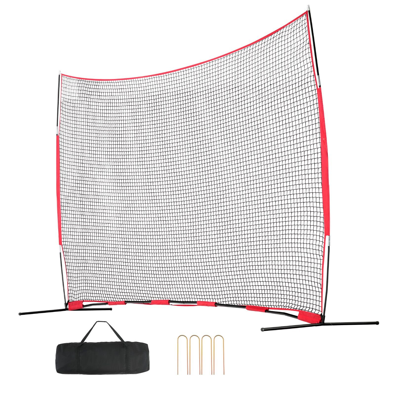barricade backstop net, 16x10 ft ball sports barrier netting, portable practice equipment with carry bag, protection screen for baseball softball lacrosse soccer hockey training, for backyard